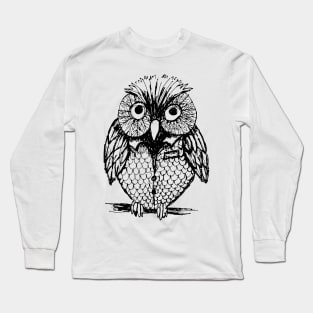 B&W Owl Long Sleeve T-Shirt